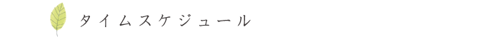 タイムスケジュール