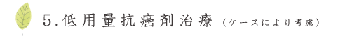 低用量抗癌剤治療（ケースにより考慮）