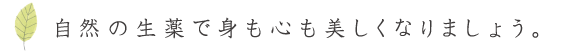 自然の生薬で美しくなりましょう